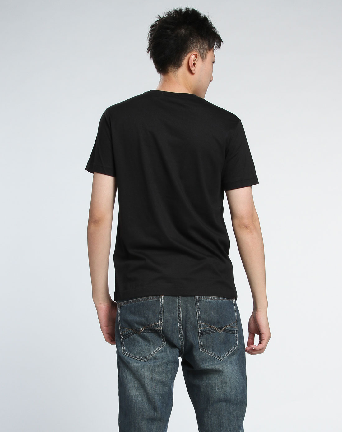 森马-男装男款黑色时尚印图短袖t恤