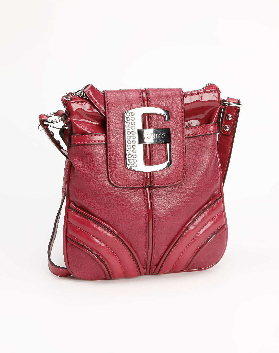 guess-女士女款玫红色简约时尚斜挎包