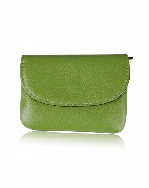 欧莉典雅olityna女士皮具专场女款绿色韩版小巧零钱包