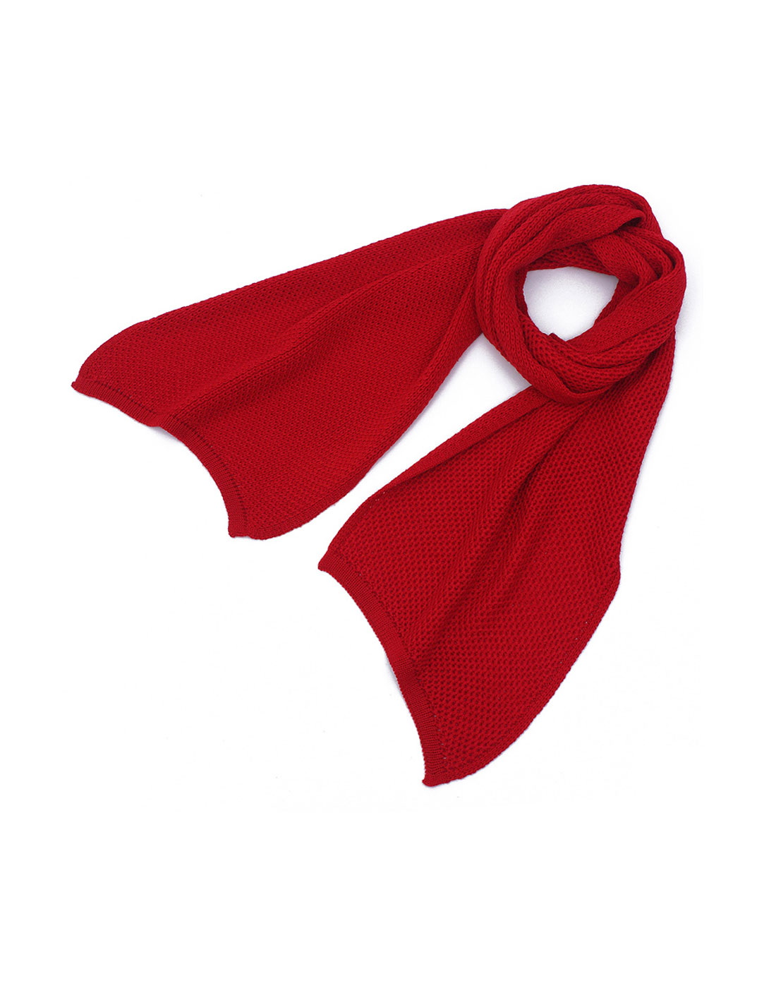 真爱美家仿羊绒桂花针长款围巾-枣红