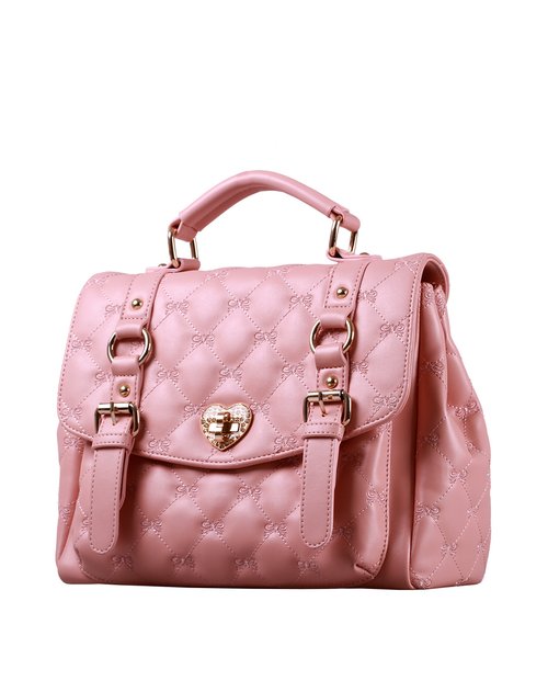 哈森旗下品牌女包专场卡文 女款粉色名媛车格系列手提斜跨包