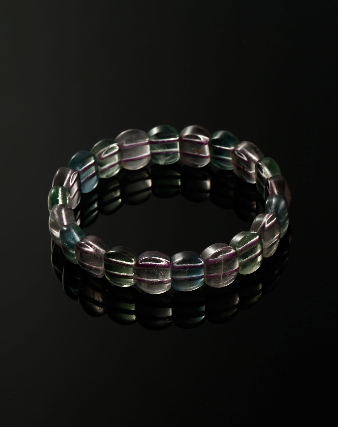 萨维娅saweiya绿/紫色天然蛋型萤石手排