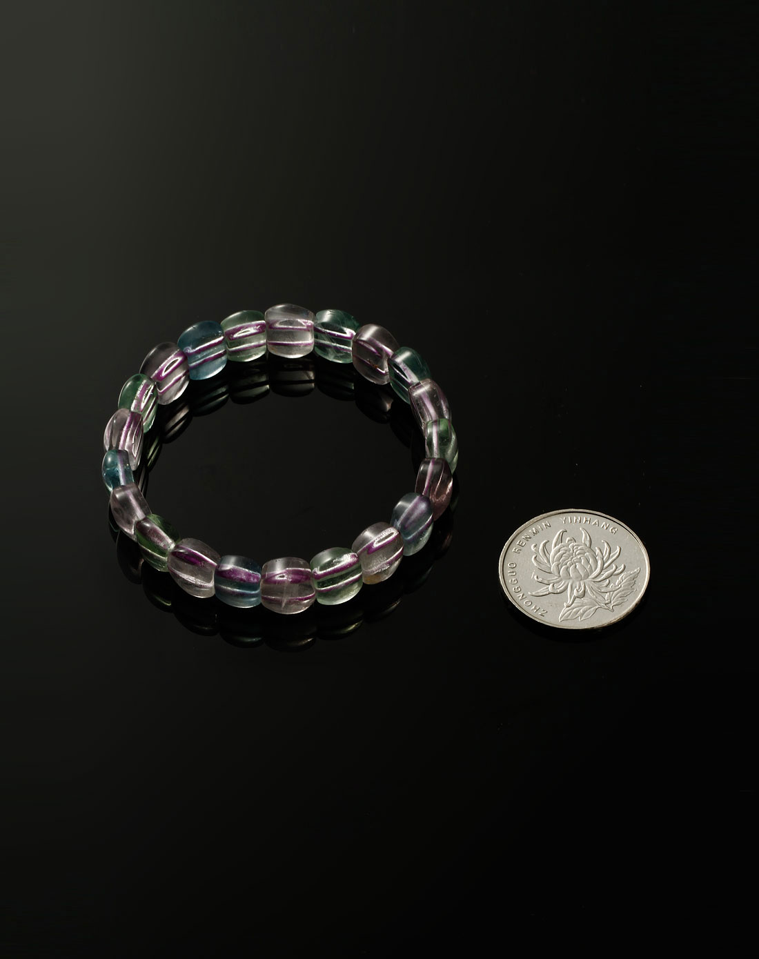 萨维娅saweiya绿/紫色天然蛋型萤石手排